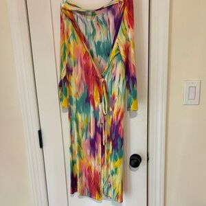Fashion Nova Multicolor Long Sleeve Dress